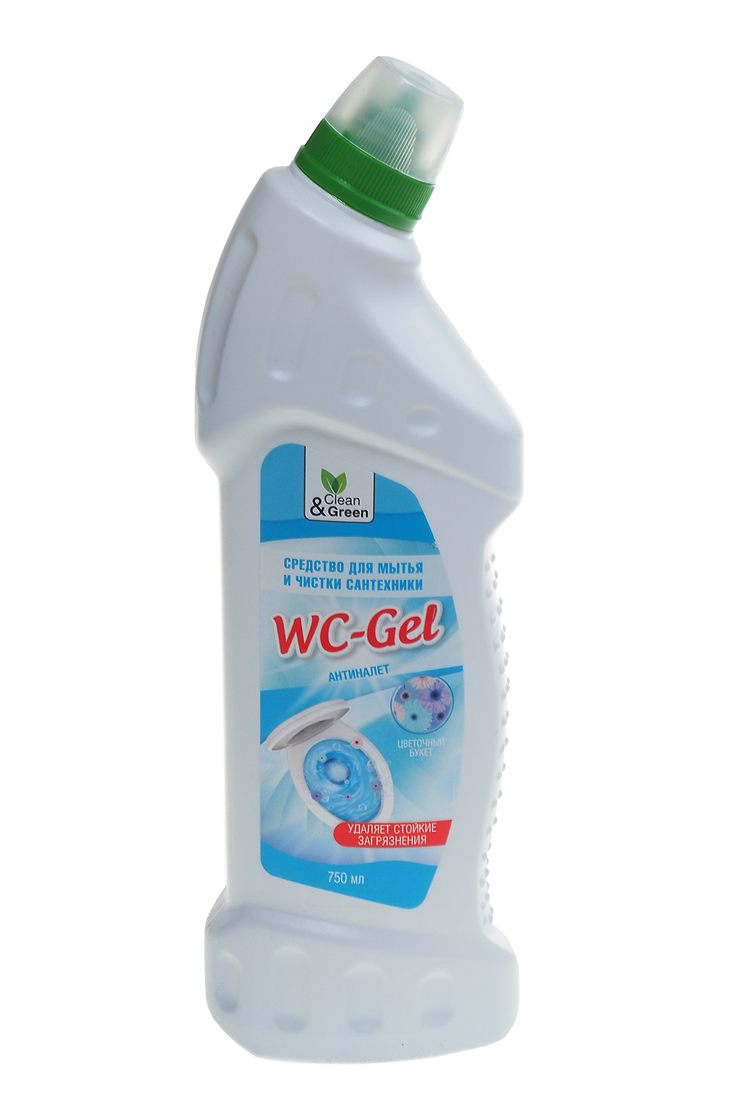 Чистящее средство "WC-Gel" для сантехники удаление сложных загрязнений "Цветочный" 750мл гель бутылка Clean&Green (CG8074)