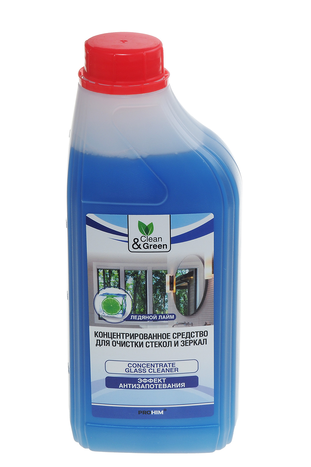 Моющее средство Clean&Green для стекол и зеркал ледяной лайм 1л жидкость бутылка CG8035