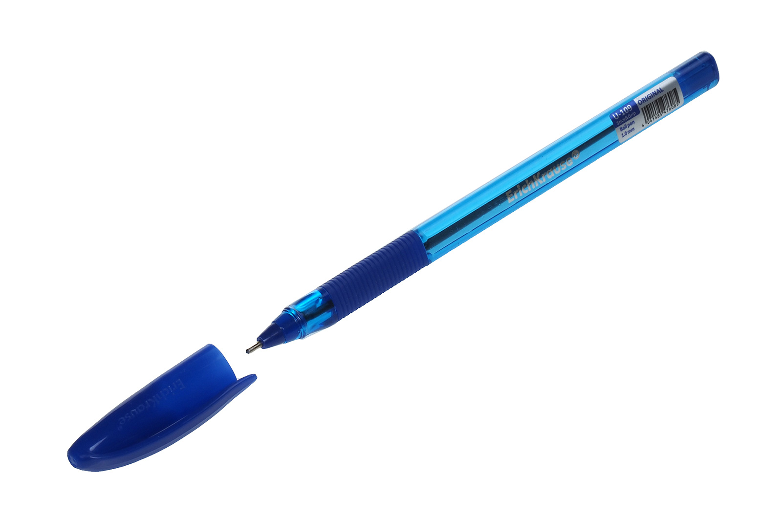 Ручка шариковая U-109 Original Stick&Grip Erich Krause неавтоматическая синяя 1мм с резиновым упором корпус синий тонированный пластиковый Ultra Glide Technology