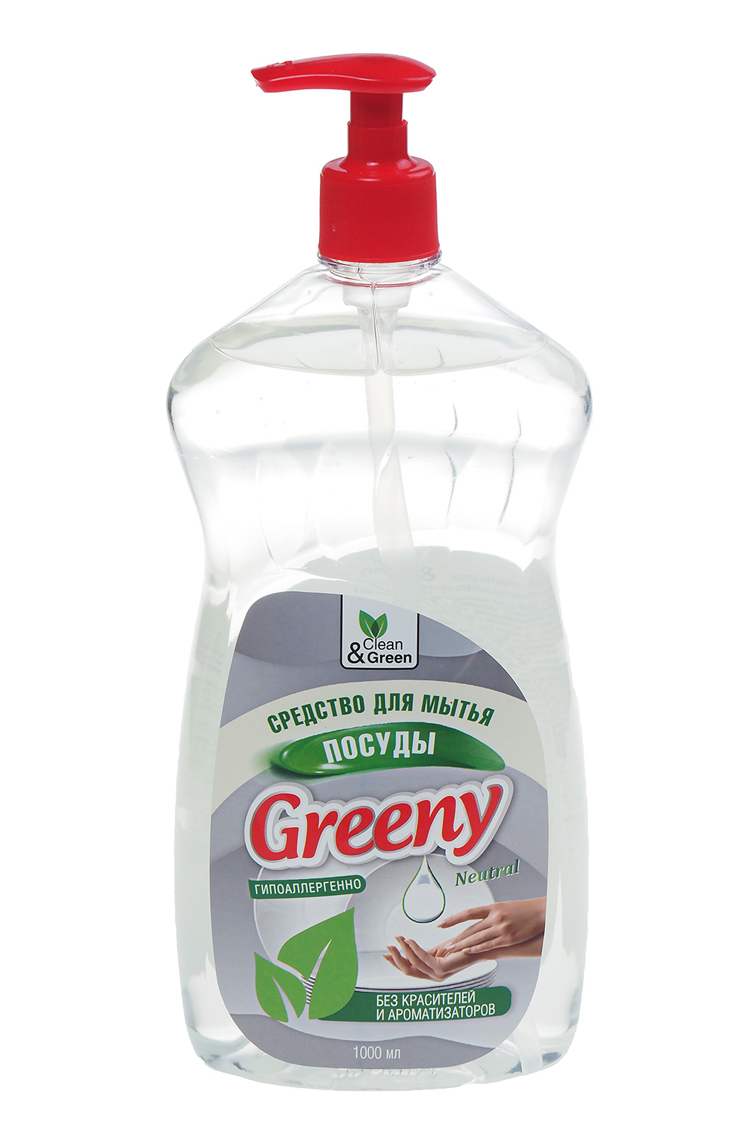 Моющее средство Greeny Neutral для посуды без аромата 5л гель канистра Clean&Green (CG8040)