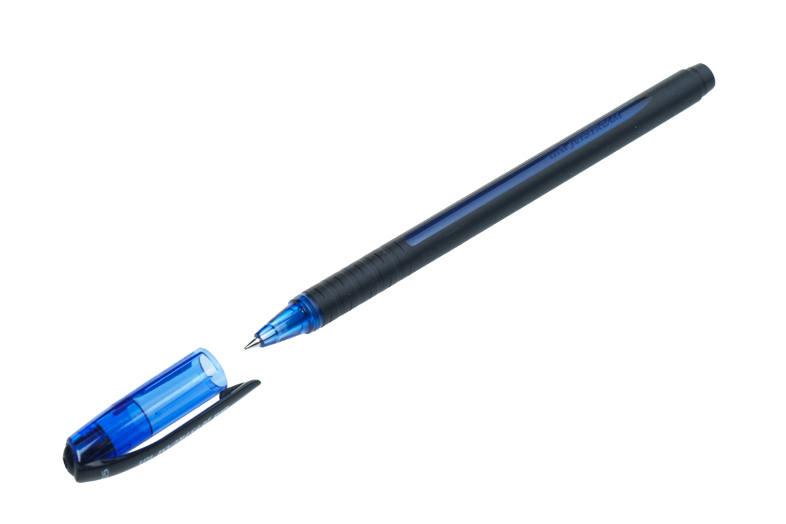Ручка шариковая "Jetstream 101" UNI синяя 0.5мм с резиновым упором пластиковый, прорезиненный