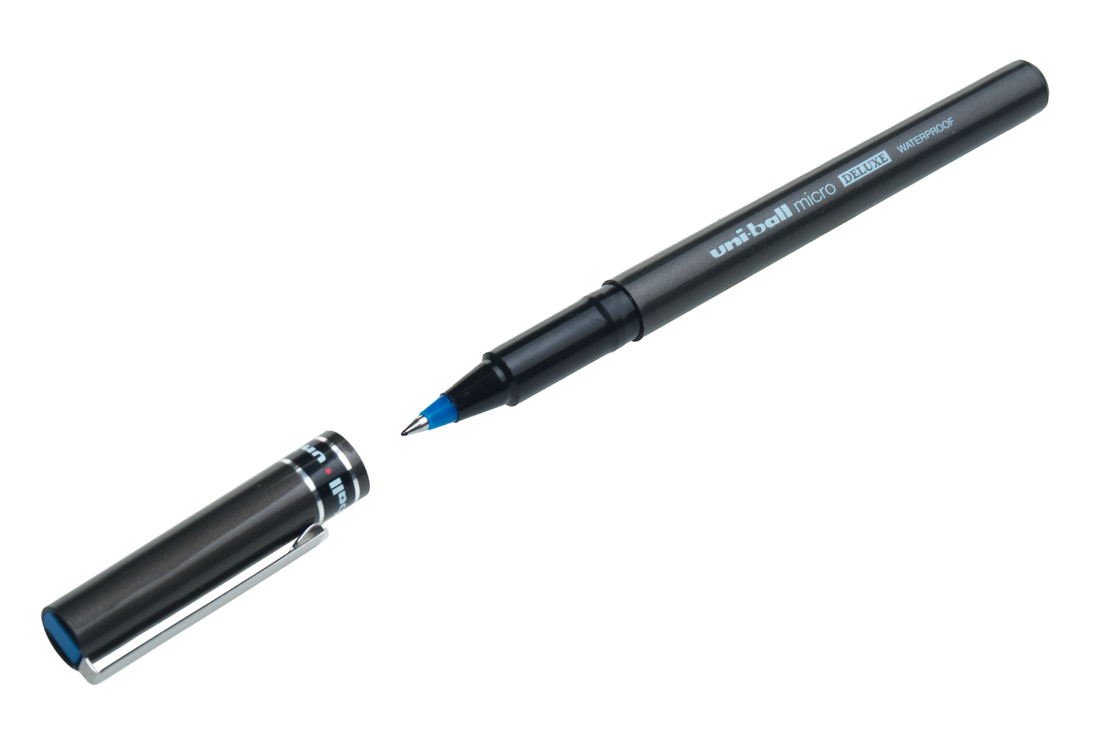 Ручка-роллер Uni-Ball micro DELUXE UB-155 UNI синяя 0.5мм корпус серый