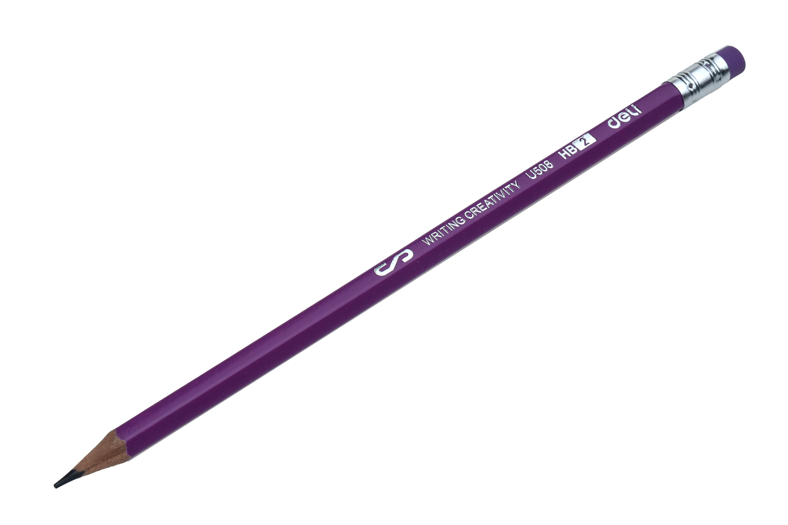 Карандаш чернографитный Scribe DELI HB шестигранный ассорти с ластиком