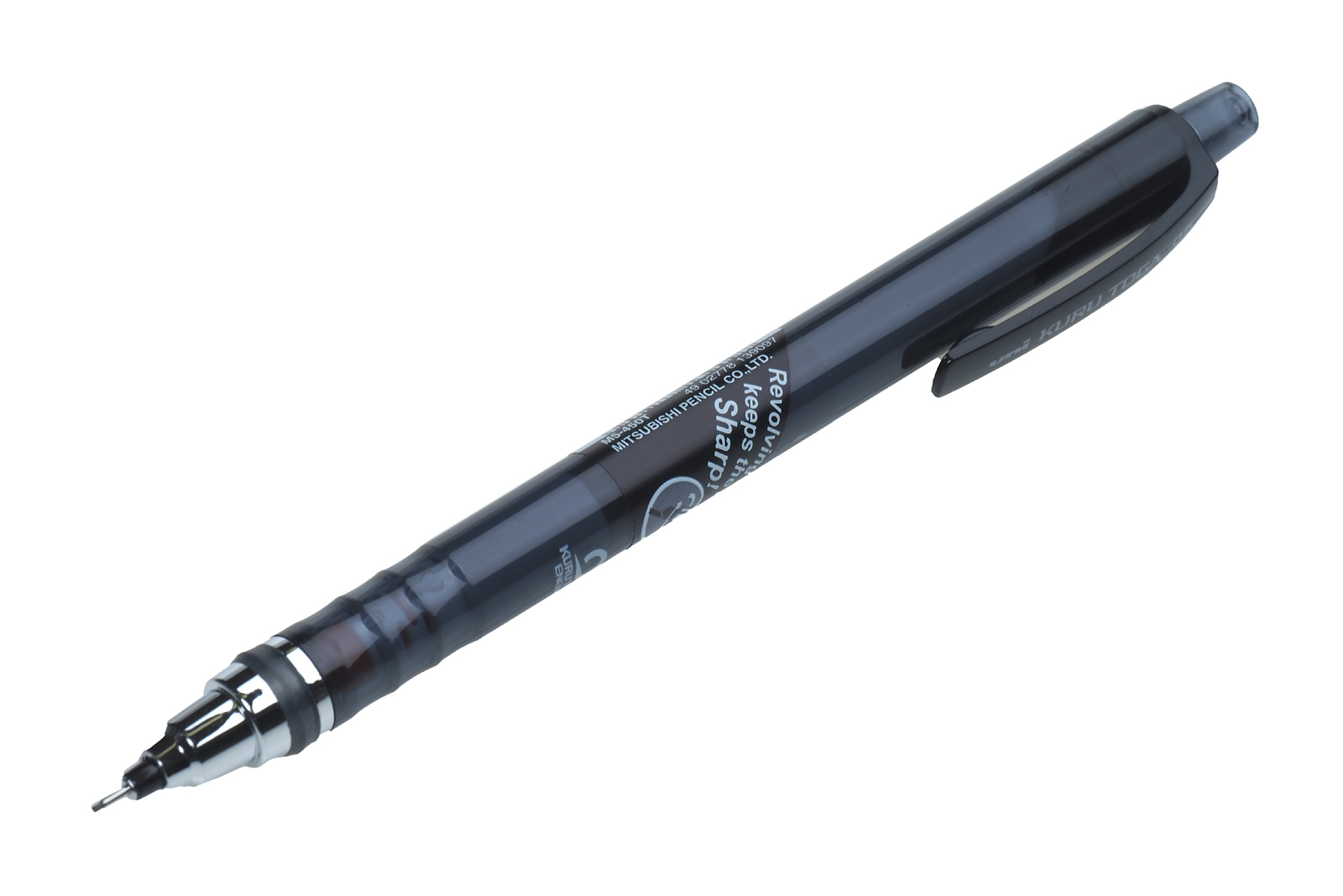 Карандаш автоматический Kuru Toga M5-450T UNI HB круглый дымчато-серый с ластиком 0.5мм самозатачивающийся