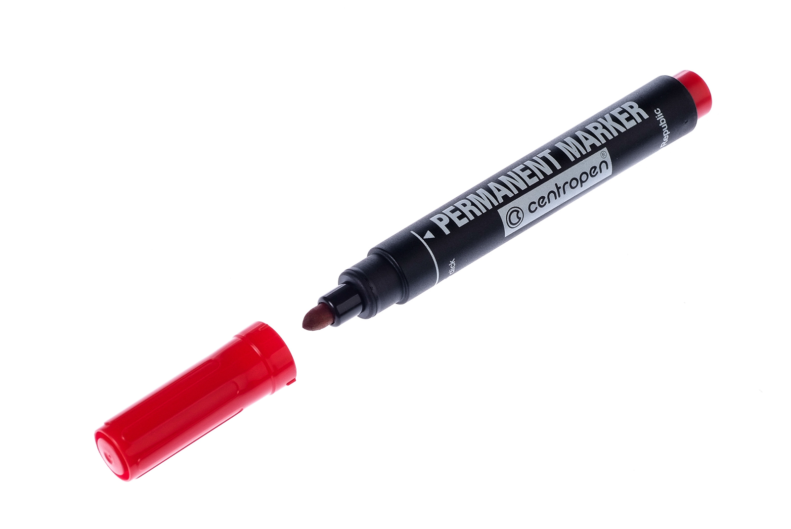 Маркер перманентный Permanent marker CENTROPEN на спиртовой основе круглый наконечник 2.5мм красный термостойкие чернила