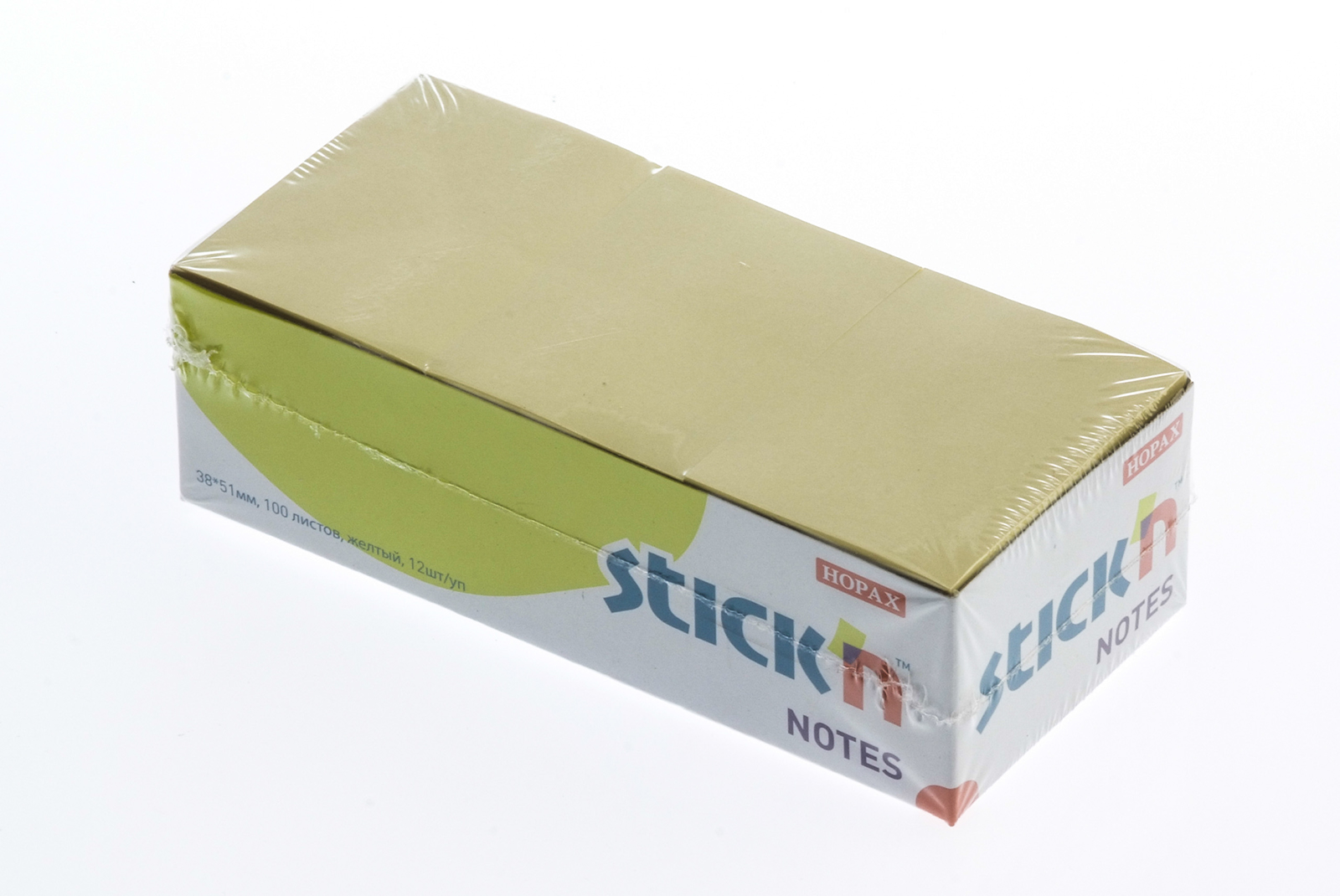 Блок для записи самоклеящийся 38х51мм pale желтый 100л Stick`n Hopax