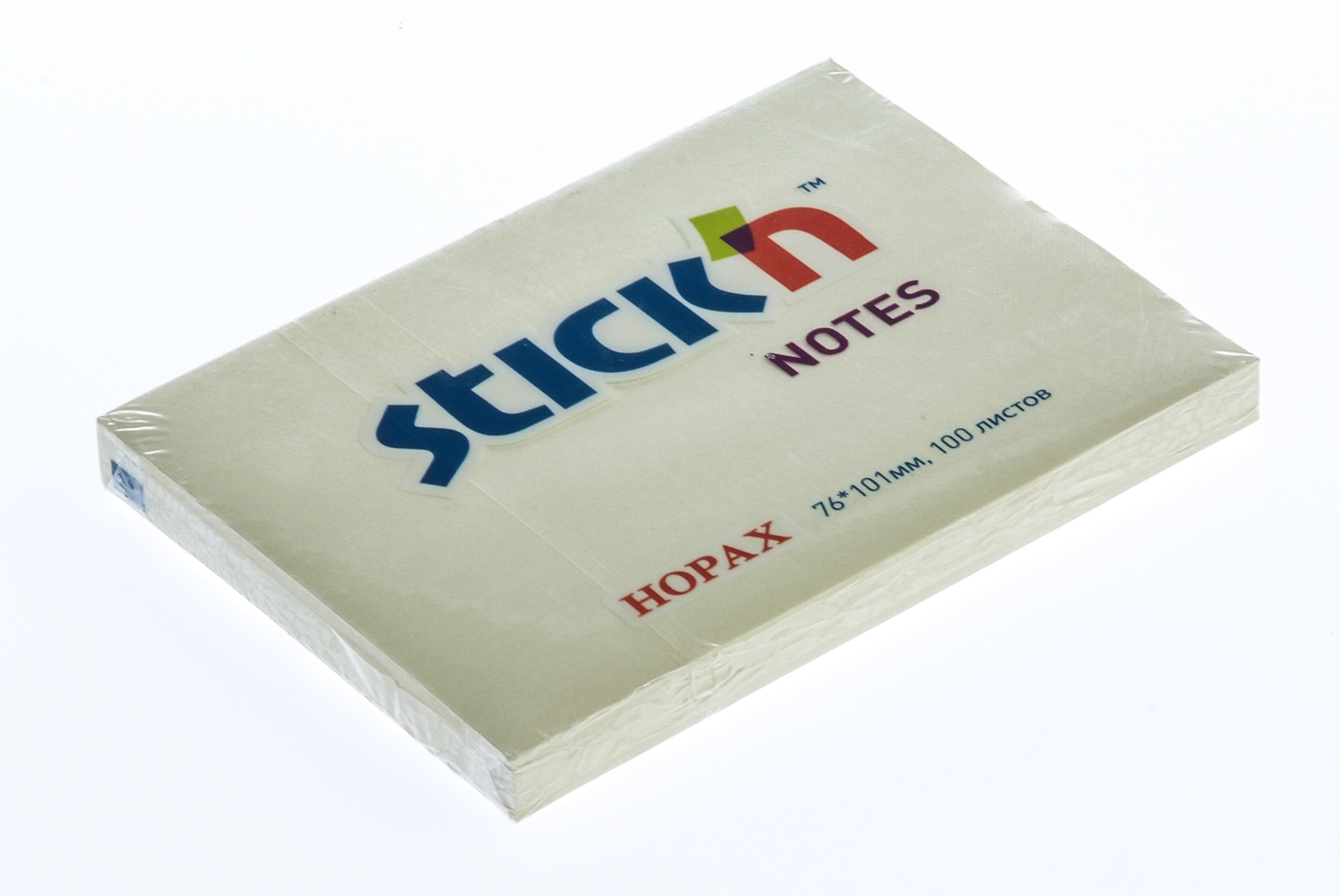 Блок для записи самоклеящийся 76х101мм пастель желтый 100л Stick`n Hopax
