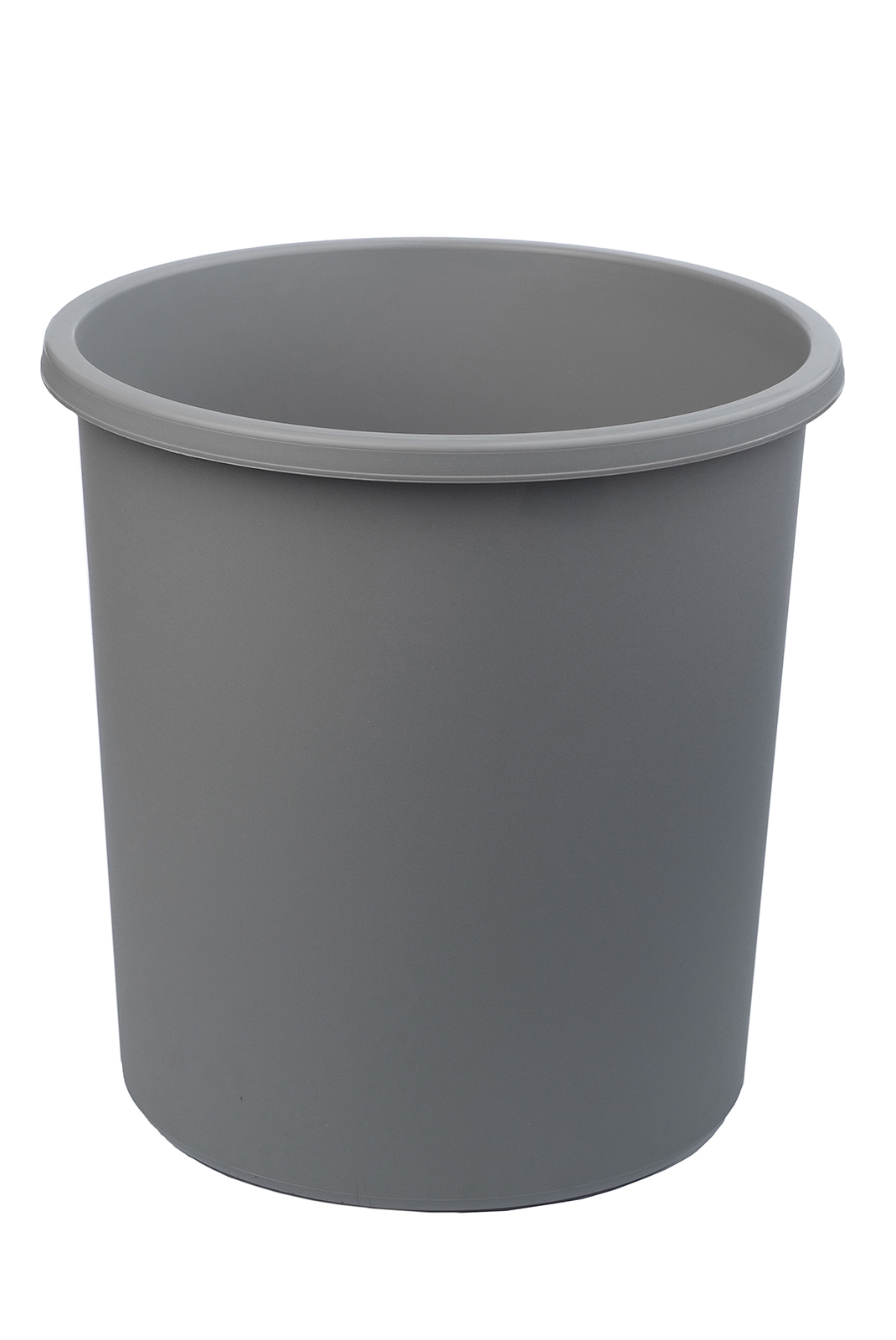 Корзина для бумаг 18л полипропиленовая цельная круглая серая Стамм