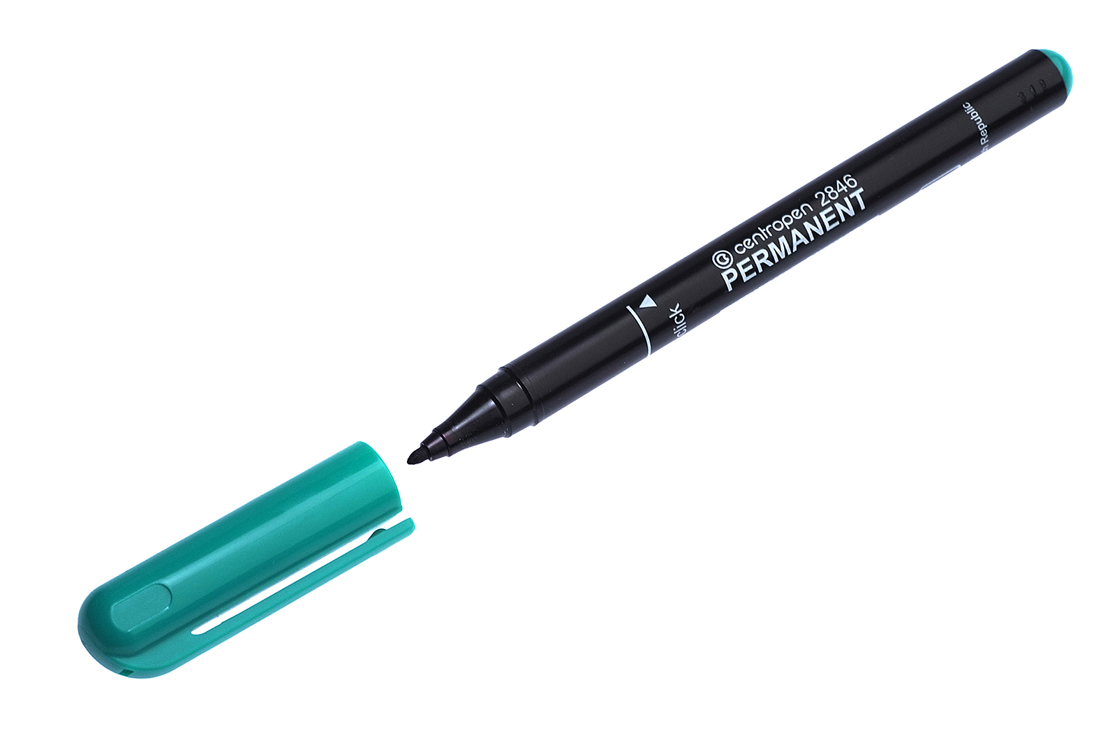 Маркер перманентный Permanent marker CENTROPEN на спиртовой основе круглый наконечник 1мм зеленый