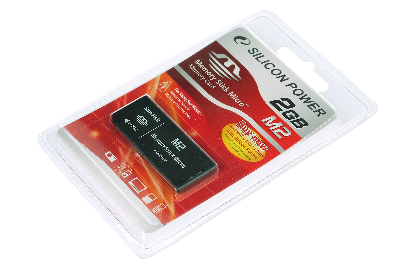 Карта памяти Memory Stick Micro (M2), SiLicon Power 2GB, с адаптером