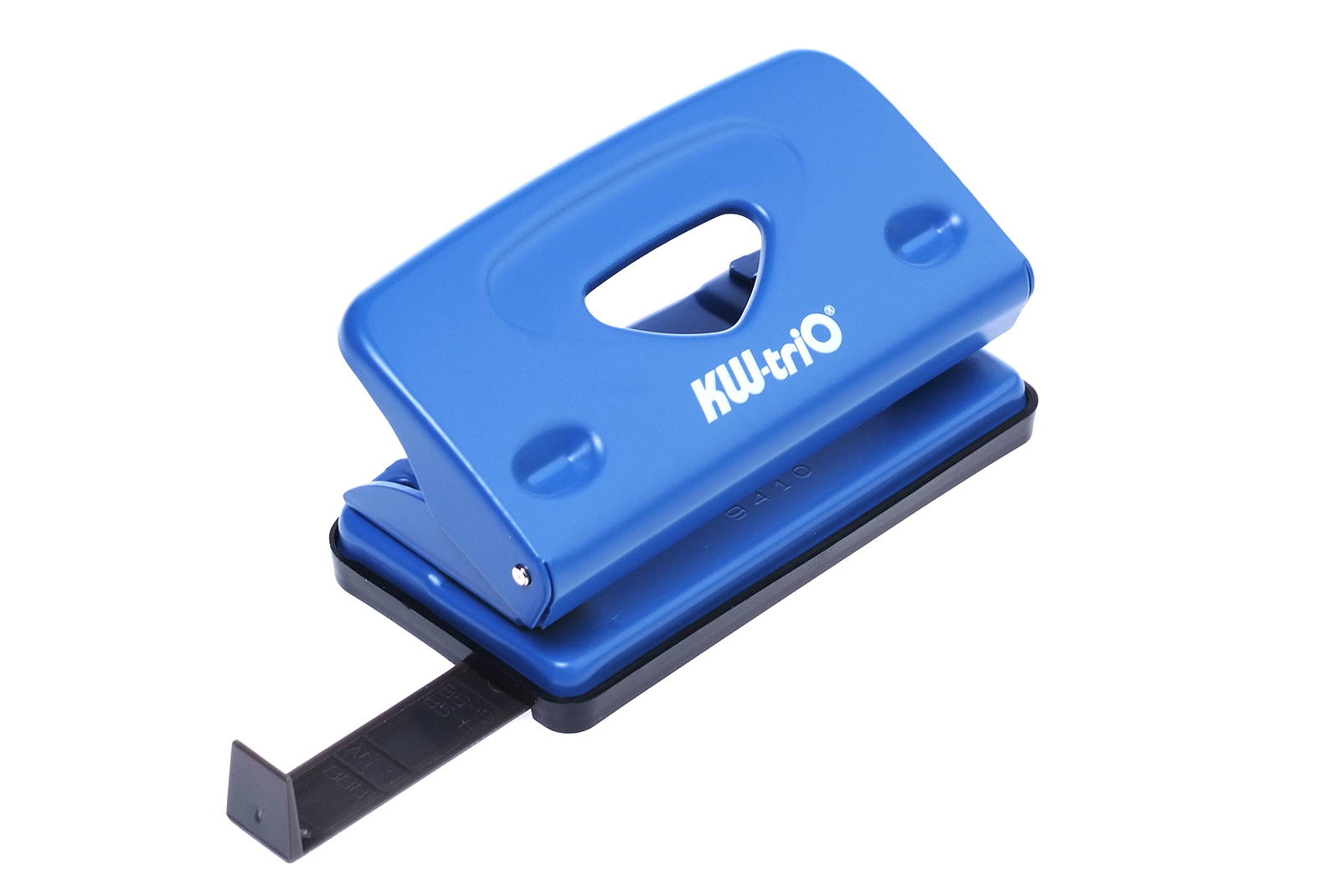 Дырокол металлический два отверстия 10л синий с линейкой Classic Mini KW-TRIO